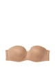 Комплект білизни Вікторія Сикрет Lightly Lined Smooth Strapless Bra + Thong Panty - 32B - S - Бежевий - зображення 4