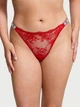 Трусики тонг Вікторія Сікрет Shine Strap Lace Thong Panty - L - Червоний - зображення 1