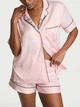 Пижама Victoria's Secret Satin Short Pajama Set - M - Розовый - изображение 2
