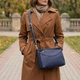 Женская кожаная сумка Vintage синяя из натуральной кожи через плечо с жестким дном 27×16×11 см 70115 - изображение 1