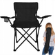 Розкладний туристичний стілець зі спинкою та підстаканником Camping Quad Chair HX 001 навантаження до 120 кг, 80×50×50 см, тканина Оксфорд 600D + ПВХ покриття, Чорний - зображення 2
