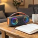 Портативная колонка Bluetooth 10Вт LED подсветка с микрофоном оранжевая (ІZK) - изображение 2