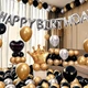 Набор шариков надувных Happy Birthday для создания композиции, арки, фотозоны, 55 шт. Черный, (D5-03837.black) - изображение 1