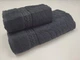 Набор 2 махровых полотенца для ванной LUX COTTON AKASYA, чорний 70*140см + 50*90см - изображение 1