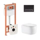 Готовое решение Qtap для ванной комнаты: подвесной унитаз Taurus Ultra Quiet 515×360×350+ комплект инсталляции Nest 4в1 (линейная клавиша Matt Black) - изображение 1