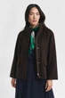Жіноче темно-коричневе вовняне пальто SHORT WOOL JACKET WITH ZIP Gant S 4700395 - изображение 4