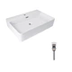 Комплект Qtap Nando LT: Раковина подвесная прямоугольная 610х420х140 мм White + Донный клапан PU02O - изображение 1