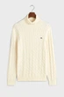 Чоловічий білий гольф COTTON CABLE TURTLE NECK Gant XL 8050607 - изображение 6