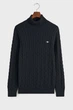 Чоловічий чорний гольф COTTON CABLE TURTLE NECK Gant S 8050607 - изображение 6