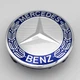 Колпачок заглушка ступицы колеса Mercedes Benz 75 мм тип 1 хром+синий - изображение 2