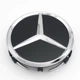 Колпачок заглушка ступицы колеса Mercedes Benz 75 мм тип 4 черный+хром матовий - изображение 2