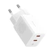 Мережевий зарядний пристрій Baseus GaN5 Pro 40W, USB-C + USB-A, PD швидка зарядка, компактний GaN адаптер для смартфонів, планшетів і ноутбуків, білий - зображення 5