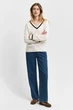 Жіночий білий вовняний пуловер SUPERFINE LAMBSWOOL CONT V-NECK Gant XS 4805265 - изображение 2