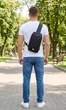 Рюкзак через одно плечо (слинг) Derby 012602 Sling Black — Мужской однолямочный городской рюкзак, Cordura 500D черный - изображение 7