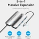 Док-станція USB3.1 Type-C --> HDMI 60Hz/USB 3.0x3/PD 100W 5-in-1 Vention - изображение 6