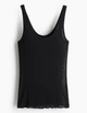 Майка H&M Ж1125456 (12284390) колір чорний (Ж1125456 - 222499) - изображение 3
