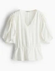 Блуза H&M Ж1125596 (12367180) колір білий (Ж1125596 - 222742) - изображение 1