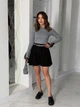 Женский лонгслив рубчик с кружевом Fashion 54/56 серый - изображение 1