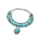 Колье трехрядное с подвеской в украинском стиле натуральный камень бирюза - изображение 3