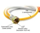 Шланг для газу 1/2" ВВ 400 см, ПВХ армований, Thermo Alliance Standart SD090G400, білий, без прокладок - изображение 3