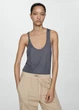Хлопковые брюки с эластичным поясом MANGO Песочный S KК0290S - изображение 4