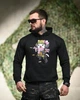 Худі мілітарі Trenash Warrior Black з двонитки з принтом DTF, вільний крій, капюшон, кишеня кенгуру M - зображення 2