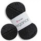 Пряжа YarnArt Elegance Черный №104, хлопчатобумажная пряжа 50 г 130м с люрексом ЯрнАрт Элеганс - изображение 1