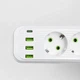 Мережевий фільтр подовжувач з USB та Type-C портами 5 метрів переноска для зарядки на 3 розетки подовжувач із кнопкою вимкнення Білий - зображення 4