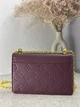 Жіноча шкіряна сумка-гаманець LOUIS VUITTON Rosy Wallet On Chain Empreinte бордова - зображення 4