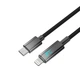 Кабель Aspor A088 Nylon Cable Wattage Display Type-C - Lightning 27W/1м- чорний - зображення 1