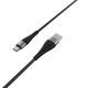 Кабель BOROFONE BX32 USB to Type-C 2.4A, 1m, nylon, aluminum+TPE connectors, Black - изображение 1