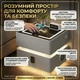 Смарт-тумба XF01 сіра з кодовим замком, LED-підсвіткою й USB-портами, мультимедійна станція - зображення 1