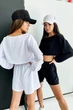 Жіночий літній костюм з котону вільного крою блуза та шорти Seventeen S-M Чорний (2000000166735) - изображение 5