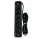 Подовжувач мережевий UA Power F25U, 5 розеток, 3USB, Type-C, 2 м, чорний - зображення 1