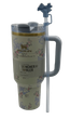 Термос термокружка Stanley Quencher H2.0 Tumbler из нержавеющей стали 1,18 л Vintage Blue Bow KT6007857 - изображение 4
