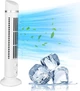 Портативный безлопастный вентилятор с LED фонарем 2-в-1 Bladeless Tower Fan FS-001, башенный настольный, USB и батарейки, тихий, для дома, офиса white - изображение 5