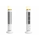 Портативный безлопастный вентилятор с LED фонарем 2-в-1 Bladeless Tower Fan FS-001, башенный настольный, USB и батарейки, тихий, для дома, офиса white - изображение 7