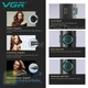 Фен профессиональный VGR V-401 BLACK 40 уровней обдува 70000 - 110000 RPM 40 уровней температуры 60°C - 100°C 3 насадки - изображение 3