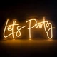 Светодиодная (LED) неоновая вывеска "Let's Party", от USB, оранжевая, 56*24 см (9318-008) - изображение 2