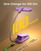 Акумуляторна гнучка обертова Лампа на прищіпці з таймером Glocusent A24 Rotatable Book Light book light для читання в ліжку дворядна конструкція з 22 світлодіодами |2700/3400/6000K, 100h, 1000mah| Фіолетовий - зображення 5