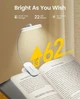 Акумуляторна гнучка обертова Лампа на прищіпці з таймером Glocusent A24 Rotatable Book Light book light для читання в ліжку дворядна конструкція з 22 світлодіодами |2700/3400/6000K, 100h, 1000mah| Білий - зображення 3