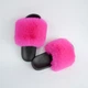 Женские вулични тапочки Пушистики из эко-меха 38-39 (25см) Малиновый - изображение 11