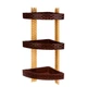 Полка угловая 3-ярусная для ванной комнаты R-Plastic Ротанг 12300/brown - изображение 1