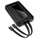 УМБ Павербанк HOCO J162A 20000 mAh 22.5W USB/Type-C Power Bank зі швидкою зарядкою 22.5W+PD20W та вбудованими кабелями Type-C/Lightning Black - зображення 6