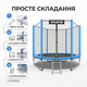 Батут детский Atleto 183см с сеткой и лестницей до 50кг круглый для двора сада дачи высота 206см синий - изображение 8