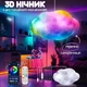 LED світильник підвісний нічник 3D "Хмара", з RGB підсвічуванням та пультом управління, музичною синхронізацією, таймер відключення, легка установка, білий - зображення 1