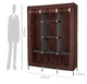 Складна каркасна тканинна шафа Storage Wardrobe 88130, шафа на три секції 130*45*175 см, розбірна для гардеробу, коричнева - зображення 9