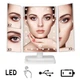 Зеркало косметическое тройное Superstar Magnifying Mirror, с LED подсветкой и подставкой, 22 лампочки, сенсорное управление, вращение на 180°, белое - изображение 1