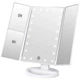 Зеркало косметическое тройное Superstar Magnifying Mirror, с LED подсветкой и подставкой, 22 лампочки, сенсорное управление, вращение на 180°, белое - изображение 2