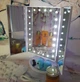 Зеркало косметическое тройное Superstar Magnifying Mirror, с LED подсветкой и подставкой, 22 лампочки, сенсорное управление, вращение на 180°, белое - изображение 3